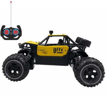 CUBIKS Remote Control Car Toy with LED Head Lights for Kids | Ideal for Kids of All Age | USB Rechargeable | Ideal for Birthday | for Boys & Girls | Racing Car High Speed Toy | Made in India | Yellow