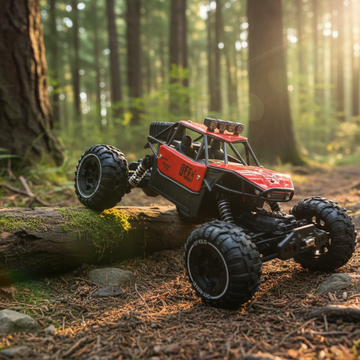 CUBIKS Remote Control Car Toy with LED Head Lights for Kids | Ideal for Kids of All Age | USB Rechargeable | Ideal for Birthday | for Boys & Girls | Racing Car High Speed Toy | Made in India | Red