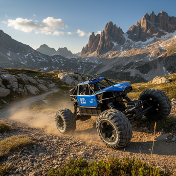 CUBIKS Remote Control Car Toy with LED Head Lights for Kids | Ideal for Kids of All Age | USB Rechargeable | Ideal for Birthday | for Boys & Girls | Racing Car High Speed Toy | Made in India | blue